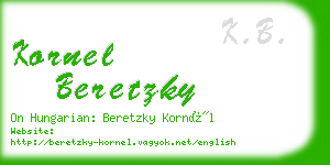 kornel beretzky business card